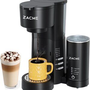 ZACME Single Serve Coffee Maker + Milk Frother (New in Box)